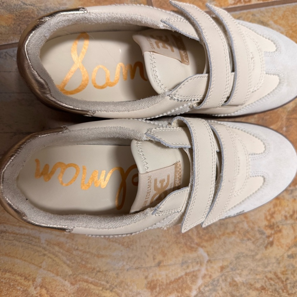 Sam Edelman White Velcro Sneakers for Women